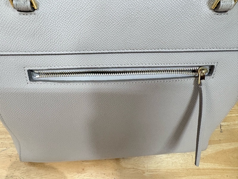 Celine belt bag mini 鯰魚包 肩背手提 米灰色-11