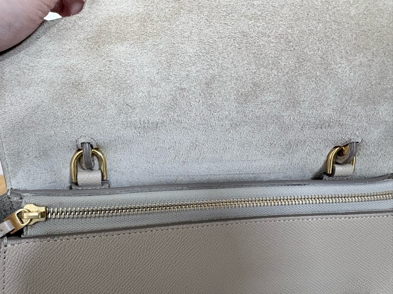 Celine belt bag mini 鯰魚包 肩背手提 米灰色-12