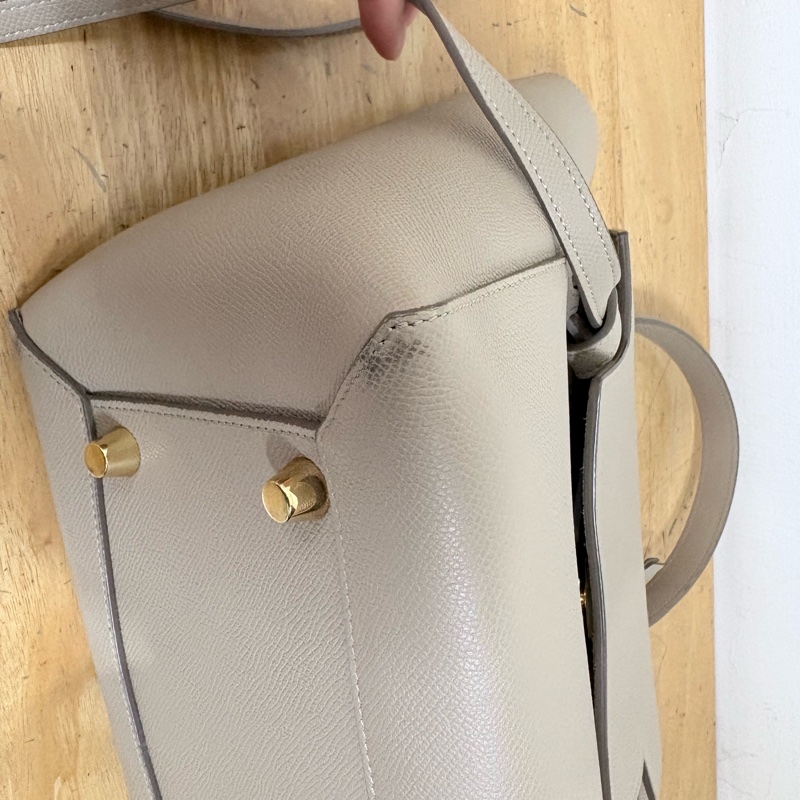 Celine belt bag mini 鯰魚包 肩背手提 米灰色-19