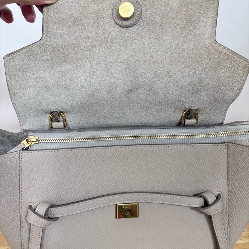 Celine belt bag mini 鯰魚包 肩背手提 米灰色-24