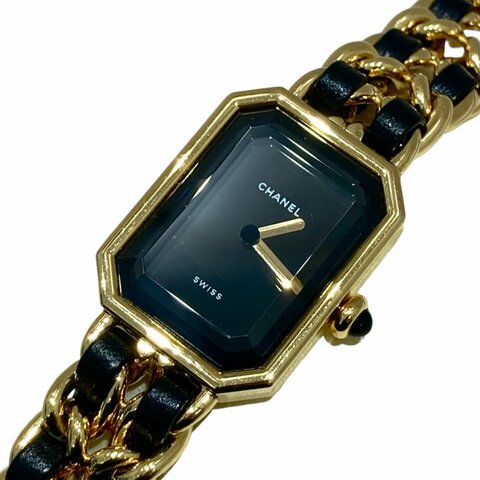 CHANEL 香奈兒 H0001 PREMIERE 方糖 精鋼鍍金 金色 石英錶 SIZE M
