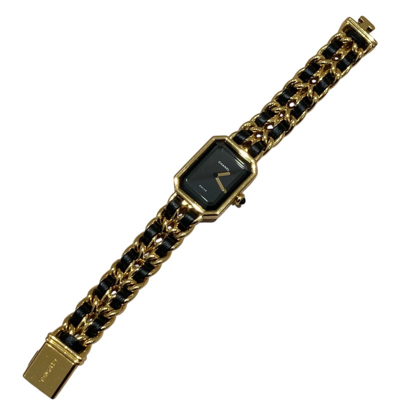 CHANEL 香奈兒 H0001 PREMIERE 方糖 精鋼鍍金 金色 石英錶 SIZE M-1
