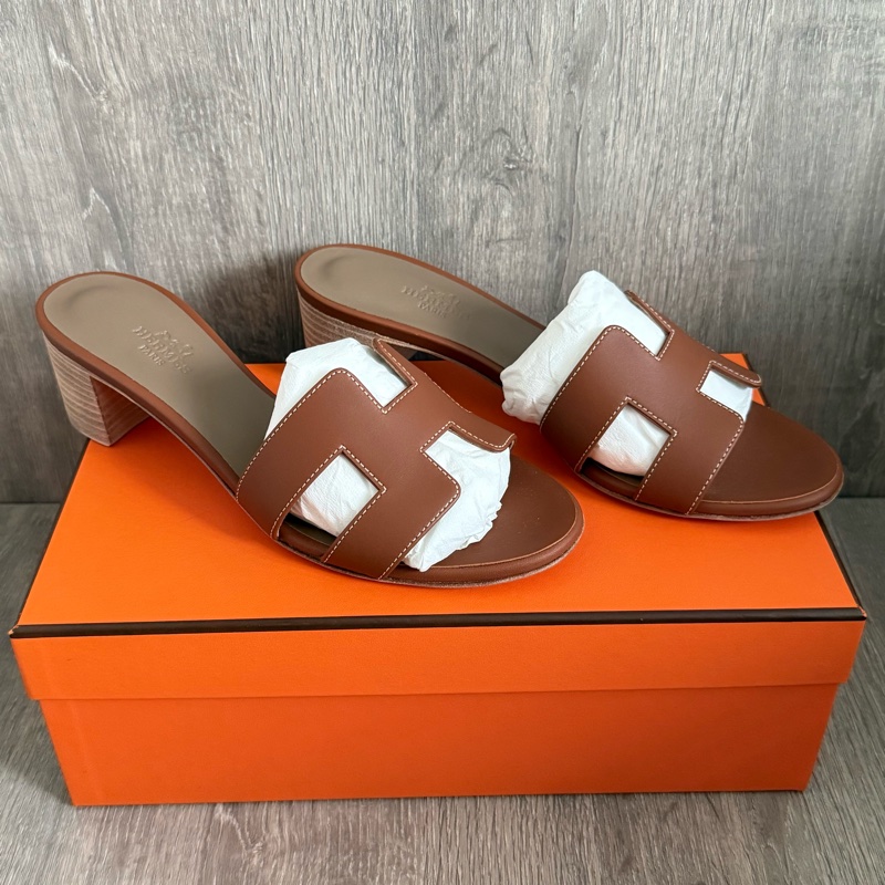Hermes oasis sandales 高跟涼鞋 金棕色 37碼-1