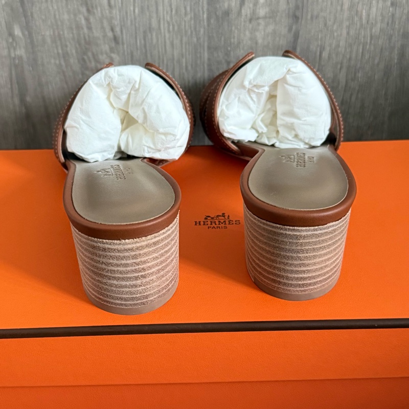 Hermes oasis sandales 高跟涼鞋 金棕色 37碼-4