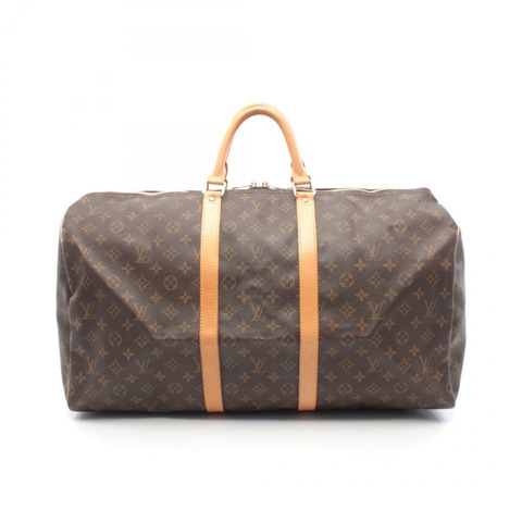 路易威登 Keepall 55 手提包 M41424 Monogram 帆布皮革棕色二手 LV