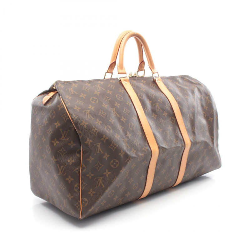 路易威登 Keepall 55 手提包 M41424 Monogram 帆布皮革棕色二手 LV-1