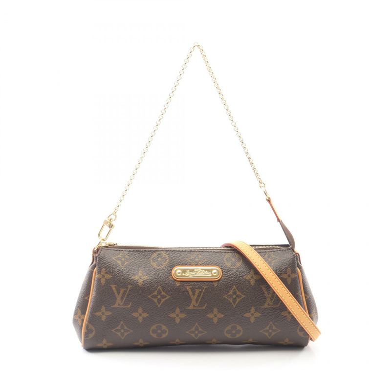 Eva Monogram 2WAY 單肩包 M95567 PVC 塗層帆布皮革棕色二手女款-0