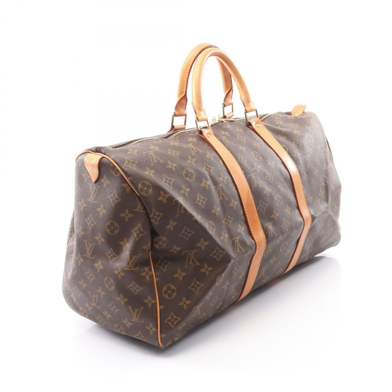 路易威登 Keepall 50 旅行手提包 M41426 Monogram 皮革 棕色 二手-1