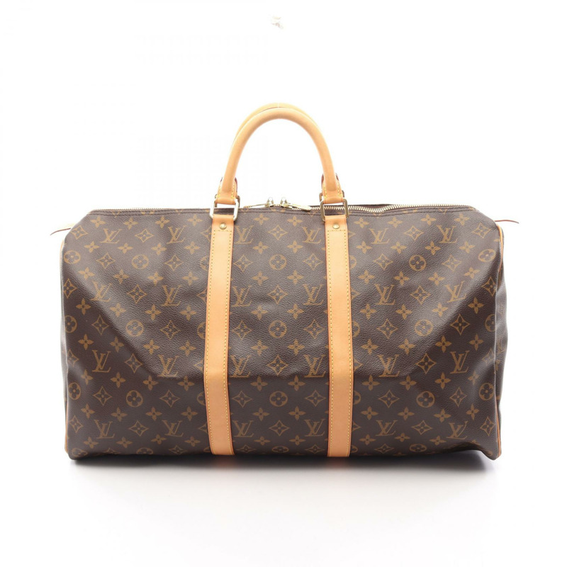 路易威登 Keepall 50 旅行手提包 M41426 Monogram 皮革 棕色 二手-0