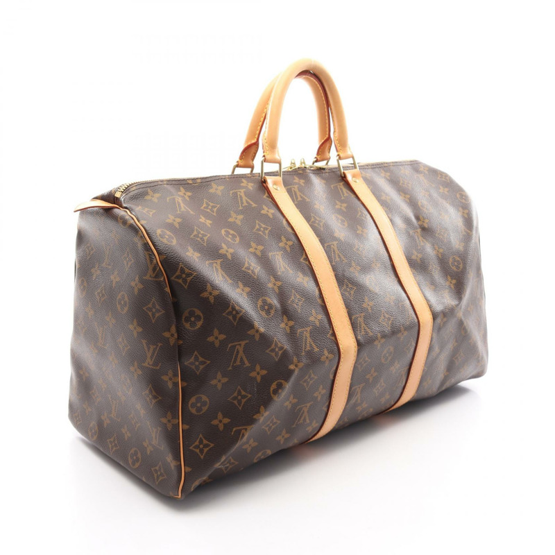 路易威登 Keepall 50 旅行手提包 M41426 Monogram 皮革 棕色 二手-1