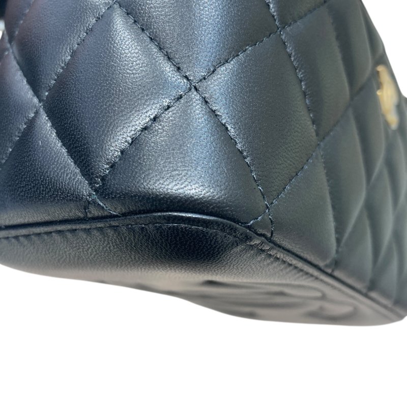 CHANEL 香奈兒 VANITY CASE 黑色 皮革 金釦-4