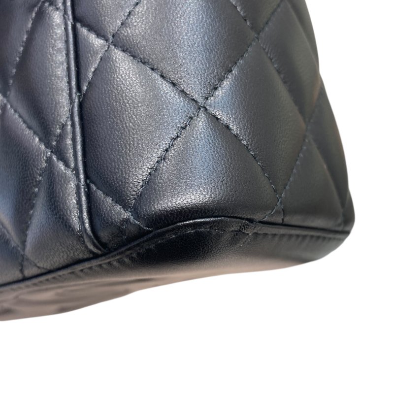 CHANEL 香奈兒 VANITY CASE 黑色 皮革 金釦-7