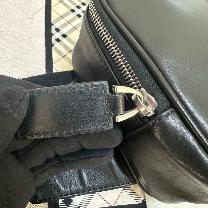 Bally 經典黑白背帶腰包-4