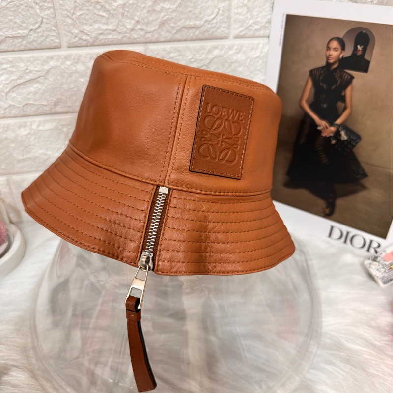 LOEWE Nappa 漁夫帽 棕褐色-0