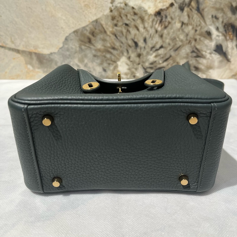 Hermes 沼澤綠TC牛皮Mini Lindy-4