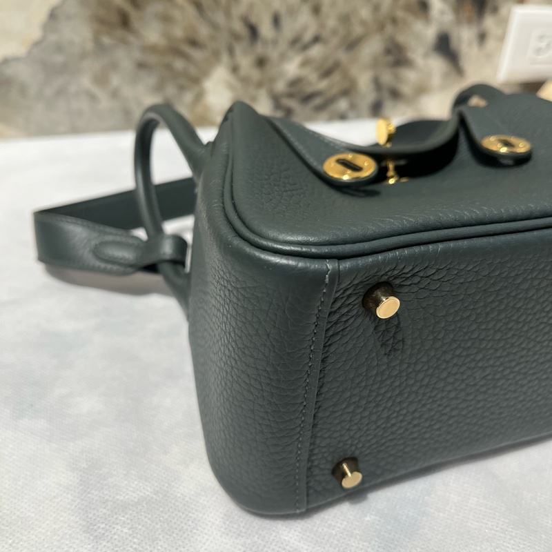 Hermes 沼澤綠TC牛皮Mini Lindy-5