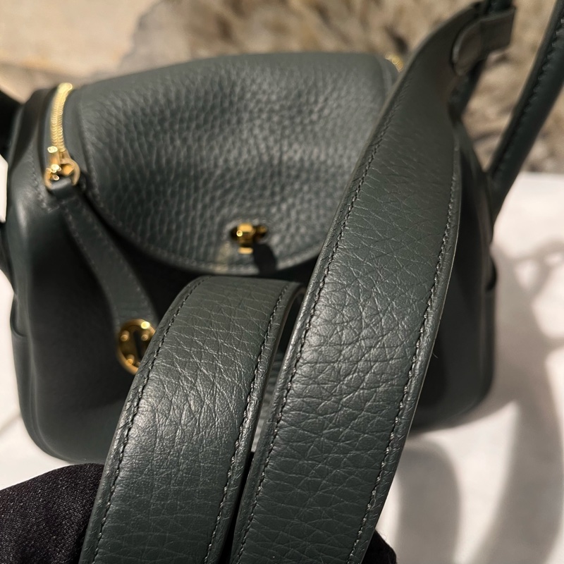Hermes 沼澤綠TC牛皮Mini Lindy-8