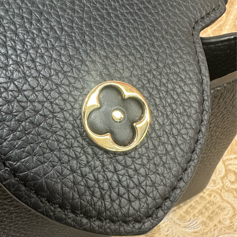 LV 黑牛皮金釦Capucines BB手提肩斜背包M24728-14