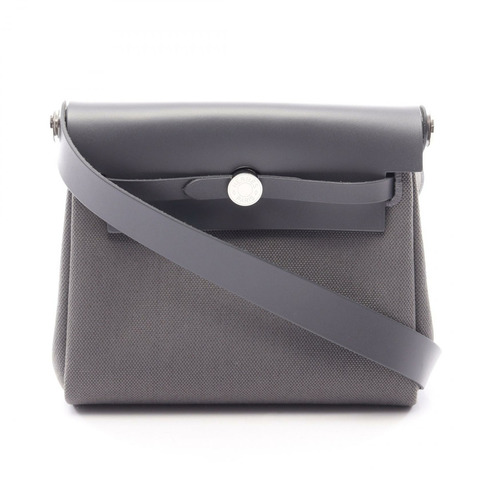 愛馬仕 Herbag Zip Mini 單肩斜背包，搭配 H Hunter Ardoise 印花，二手 SHW