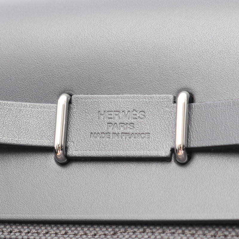 愛馬仕 Herbag Zip Mini 單肩斜背包，搭配 H Hunter Ardoise 印花，二手 SHW-3