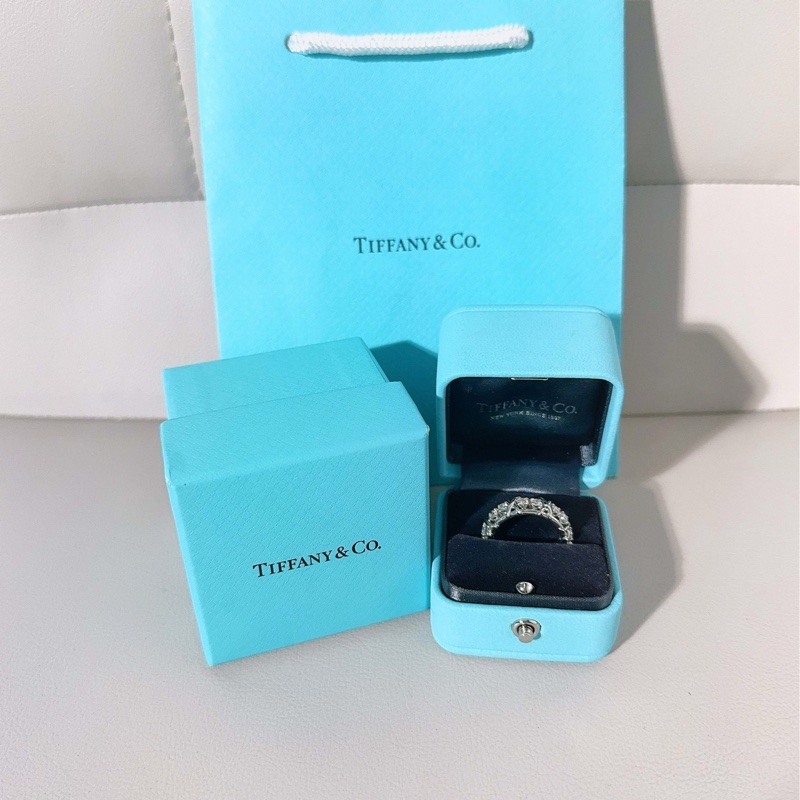 Tiffany蒂芙尼 Jean Schlumberger by Tiffany系列 Sixteen Stone 鉑金十六石戒指，54碼-0
