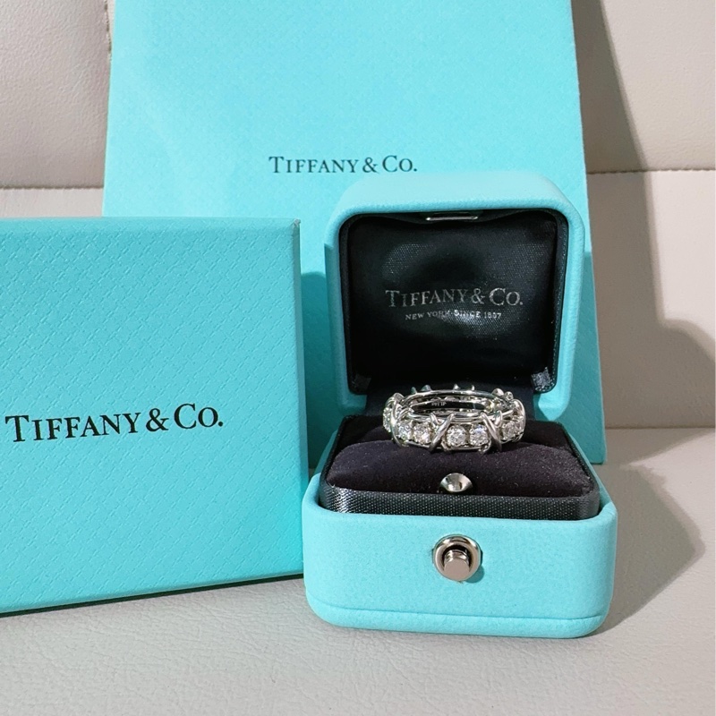 Tiffany蒂芙尼 Jean Schlumberger by Tiffany系列 Sixteen Stone 鉑金十六石戒指，54碼-2