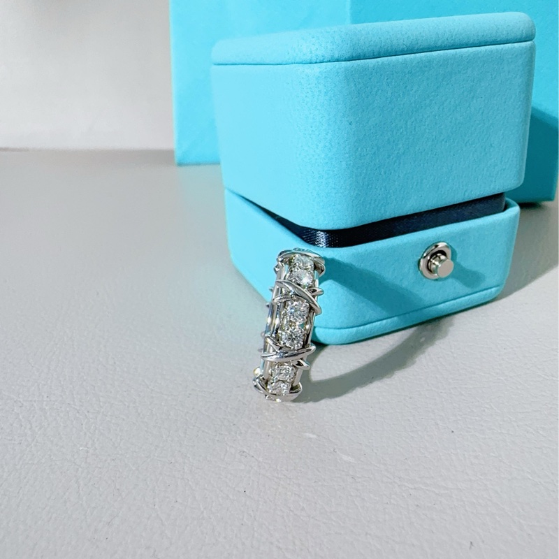 Tiffany蒂芙尼 Jean Schlumberger by Tiffany系列 Sixteen Stone 鉑金十六石戒指，54碼-3