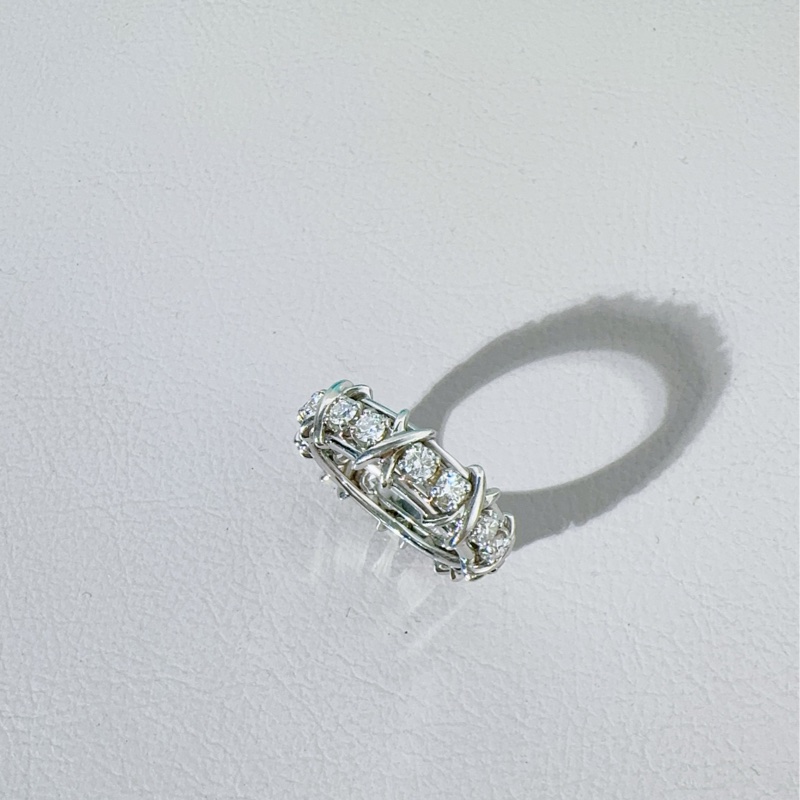 Tiffany蒂芙尼 Jean Schlumberger by Tiffany系列 Sixteen Stone 鉑金十六石戒指，54碼-5