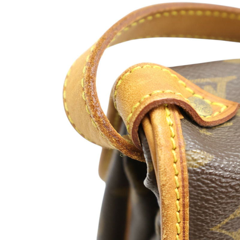 棕色 原花帆布 Saumur 30 肩背包【LOUIS VUITTON LV 路易威登】 M42256-14