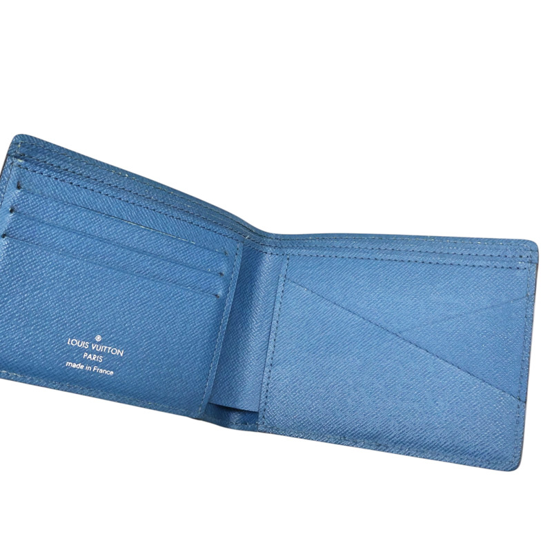 藍色 EPI水波紋 牛皮 Multiple Bifold 對折短夾【LOUIS VUITTON LV 路易威登】 M60628-2