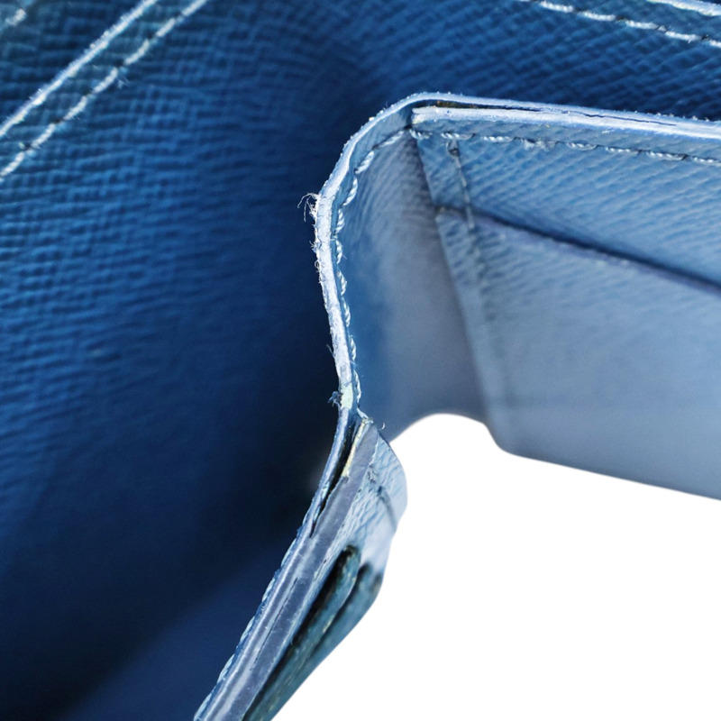 藍色 EPI水波紋 牛皮 Multiple Bifold 對折短夾【LOUIS VUITTON LV 路易威登】 M60628-9
