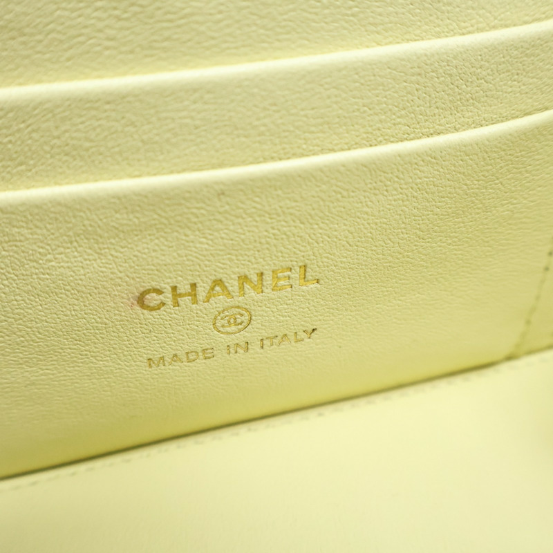 黃色 菱格紋 羊皮 Vanity Chain Bag 肩背包【CHANEL 香奈兒】 AP3258-4