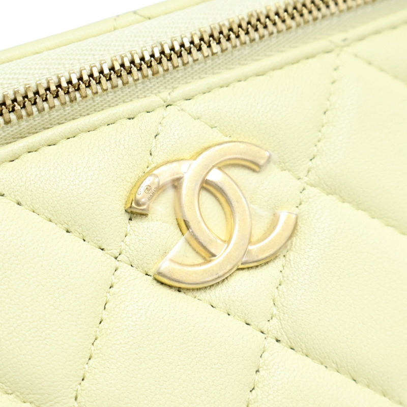 黃色 菱格紋 羊皮 Vanity Chain Bag 肩背包【CHANEL 香奈兒】 AP3258-6