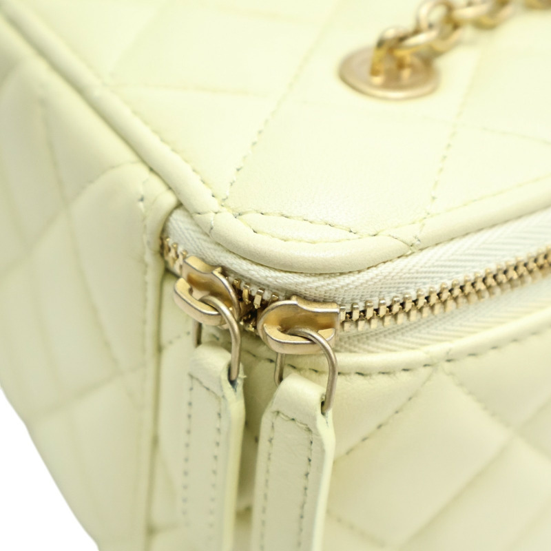 黃色 菱格紋 羊皮 Vanity Chain Bag 肩背包【CHANEL 香奈兒】 AP3258-8