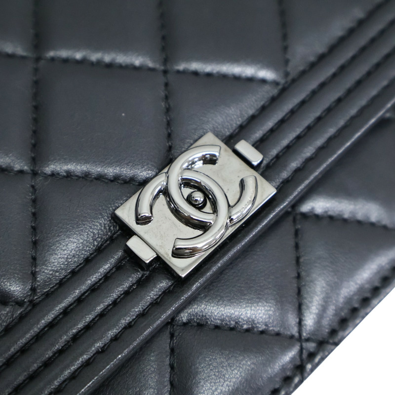黑色 菱格紋 羊皮 Boy WOC 肩背包【CHANEL 香奈兒】 A80287-10