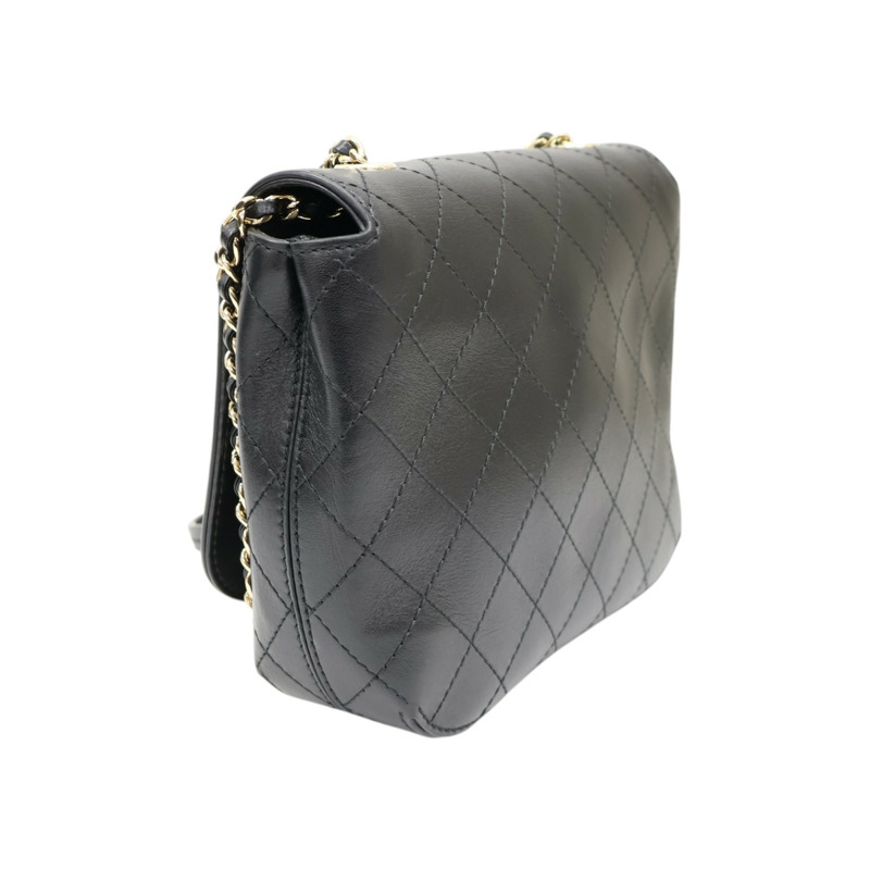 黑色 菱格紋 牛皮 Matelasses houlder 肩背包【CHANEL 香奈兒】 AS0532-1
