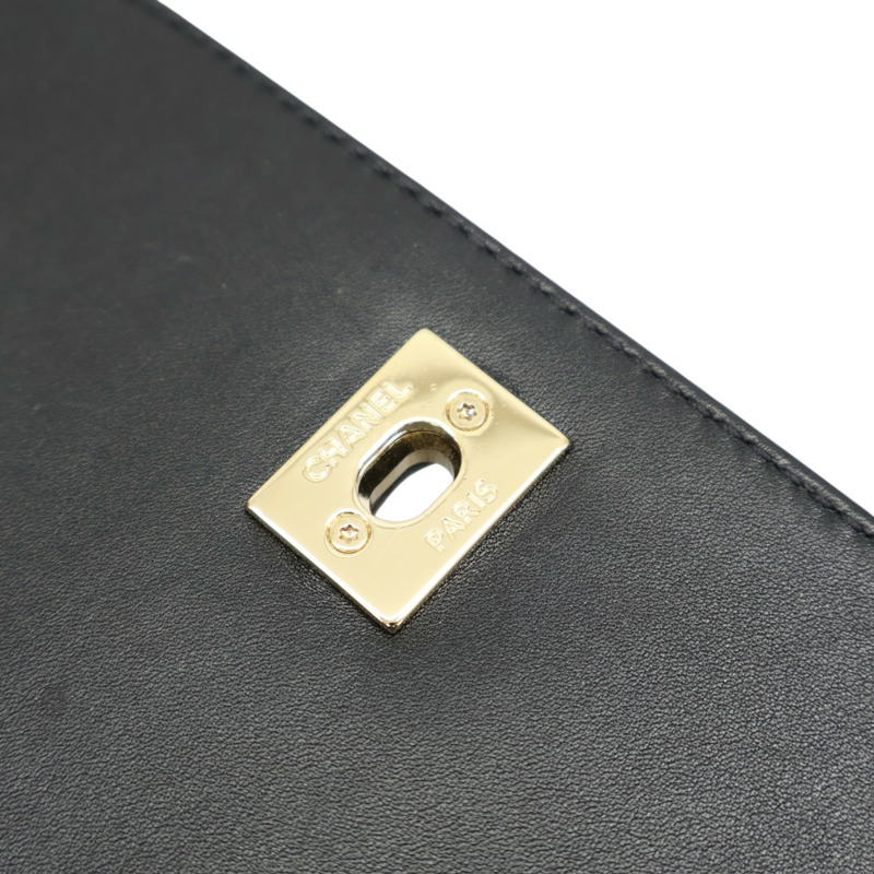 黑色 菱格紋 牛皮 Matelasses houlder 肩背包【CHANEL 香奈兒】 AS0532-8