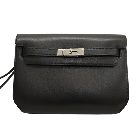 黑色 EVERGRAIN小牛皮 KELLY Depeches 25 手提包 B刻 銀釦【HERMES 愛馬仕】 H078399CK