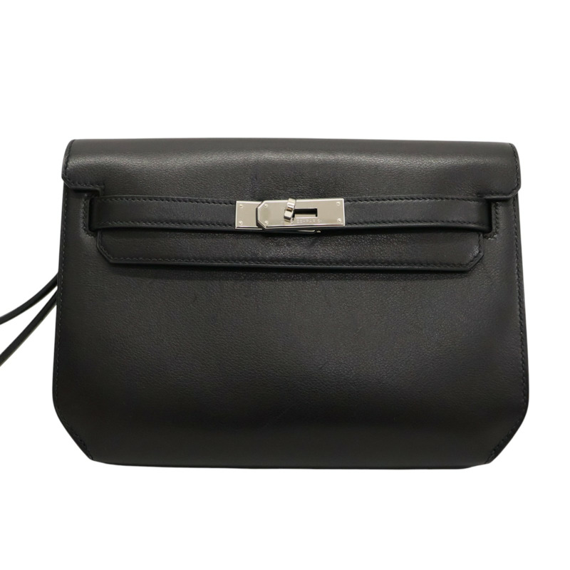 黑色 EVERGRAIN小牛皮 KELLY Depeches 25 手提包 B刻 銀釦【HERMES 愛馬仕】 H078399CK-0