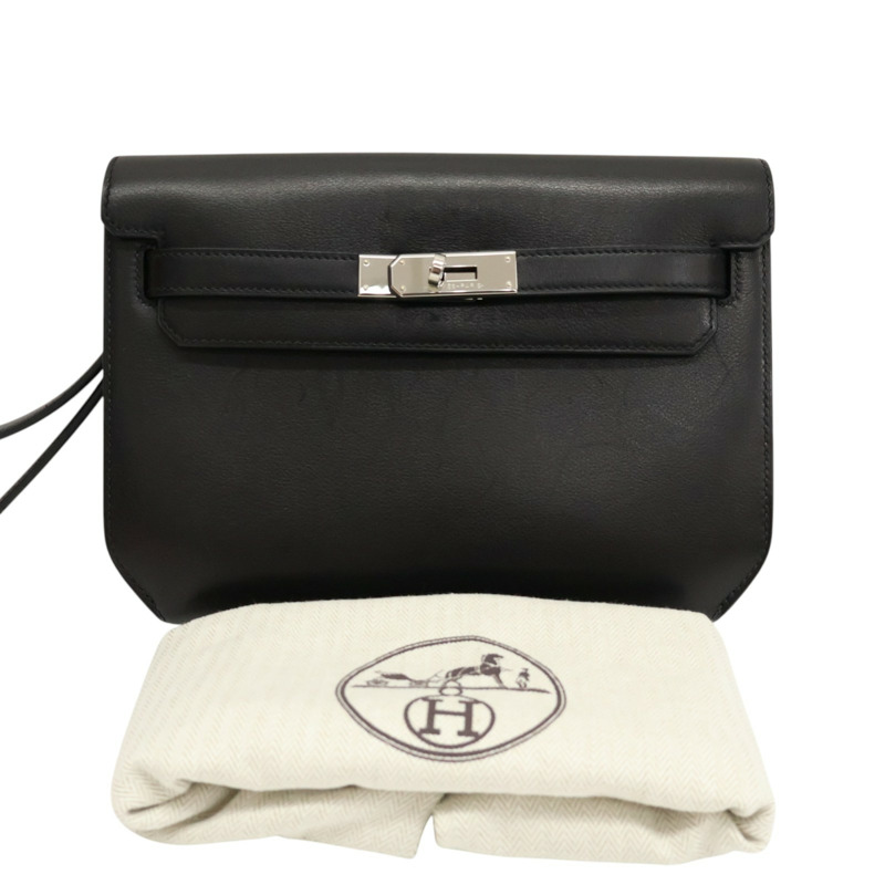 黑色 EVERGRAIN小牛皮 KELLY Depeches 25 手提包 B刻 銀釦【HERMES 愛馬仕】 H078399CK-7