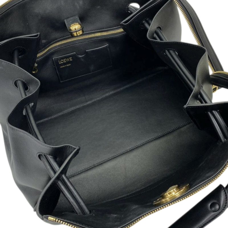 黑色 牛皮 Madrid 大型 兩用包【LOEWE 羅威】 AANBSPBX01-2