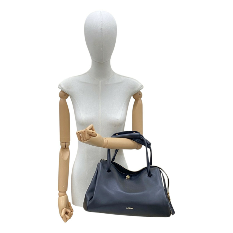 黑色 牛皮 Madrid 大型 兩用包【LOEWE 羅威】 AANBSPBX01-7