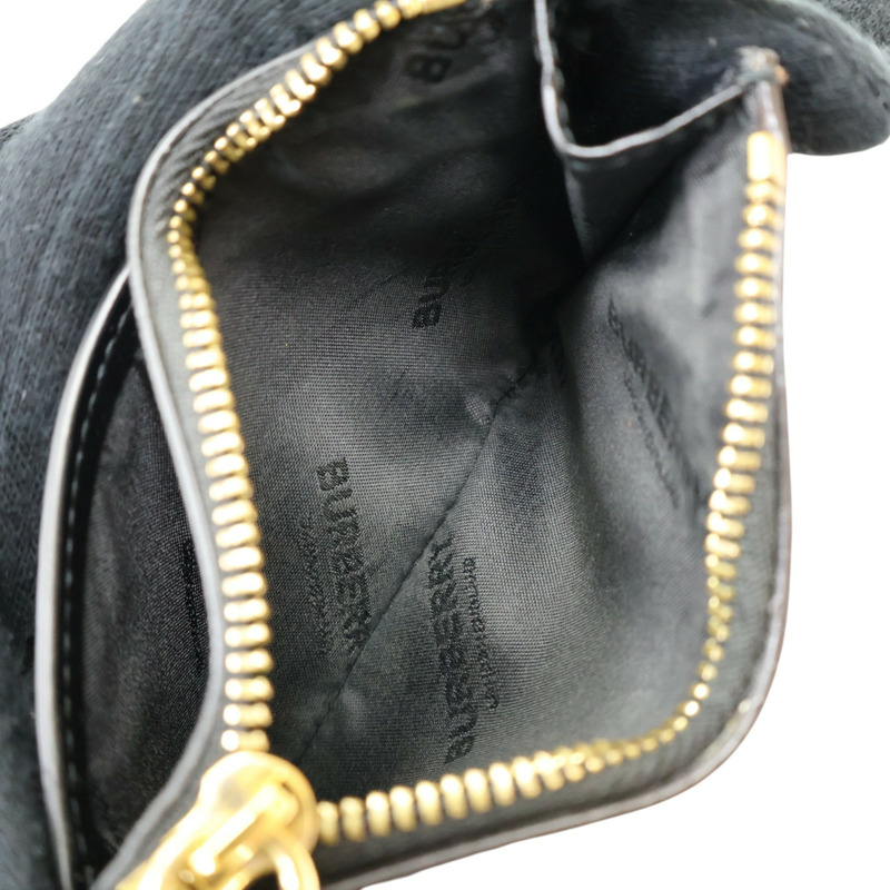 棕色 牛皮 格紋 三折短夾【BURBERRY 巴寶莉】 80260031-4