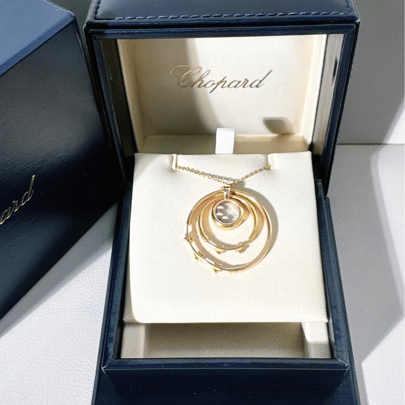 Chopard蕭邦 快樂鑽 玫瑰金滿鑽銀河系項鍊-1