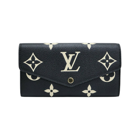 黑色 牛皮壓紋 扣式 長夾【LOUIS VUITTON LV 路易威登】 M80496