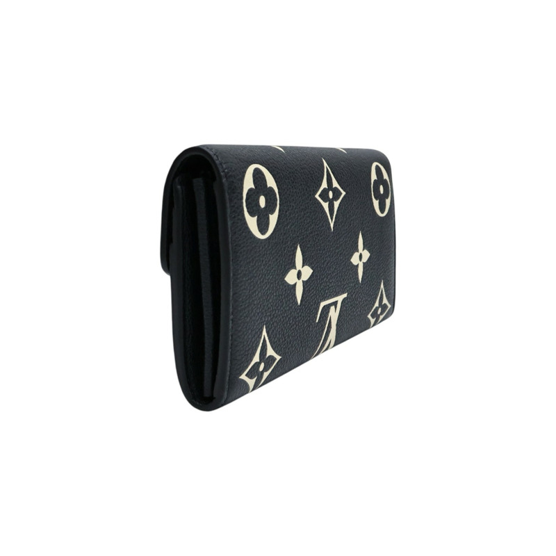 黑色 牛皮壓紋 扣式 長夾【LOUIS VUITTON LV 路易威登】 M80496-1