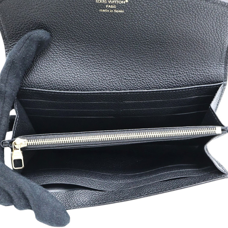 黑色 牛皮壓紋 扣式 長夾【LOUIS VUITTON LV 路易威登】 M80496-2