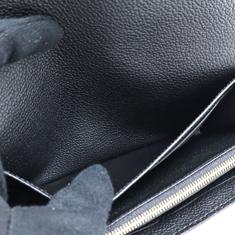 黑色 牛皮壓紋 扣式 長夾【LOUIS VUITTON LV 路易威登】 M80496-3