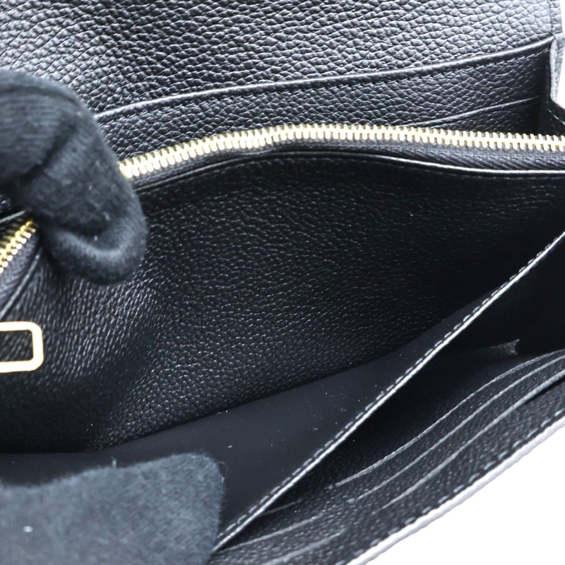 黑色 牛皮壓紋 扣式 長夾【LOUIS VUITTON LV 路易威登】 M80496-4