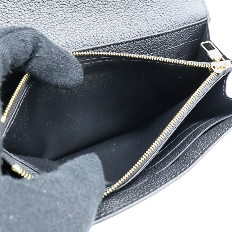 黑色 牛皮壓紋 扣式 長夾【LOUIS VUITTON LV 路易威登】 M80496-5